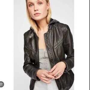 Free People Black Leather Jacket